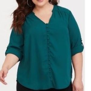 Torrid green harper blouse